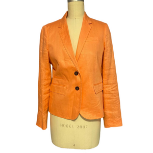 J.Crew Light Orange Linen Blazer Women’s 4 Classic Tailored Jacket